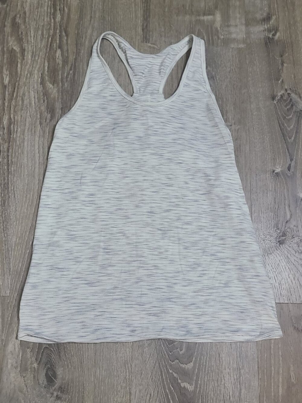 Lululemon Essential Tank "Wee Are From Space" Ice Grey Pleated Back - Size 4